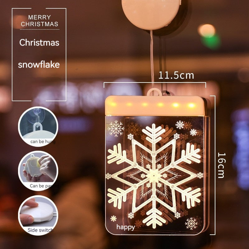 Warm white LED pendant light with Christmas cross design glowing softly against a dark background