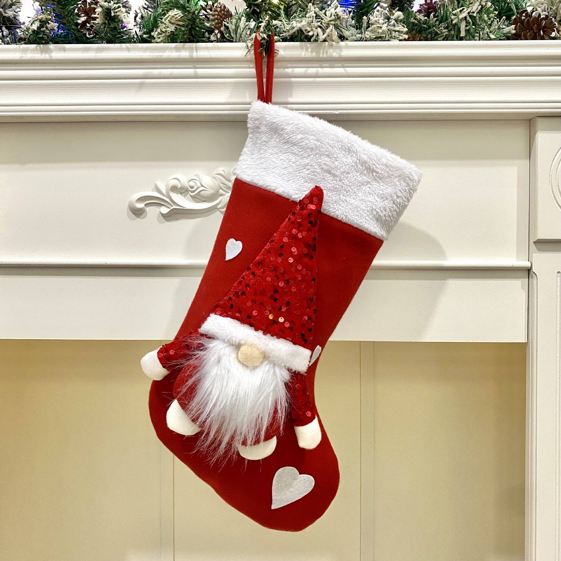 Handcrafted-style fabric ornament featuring star design for holidays