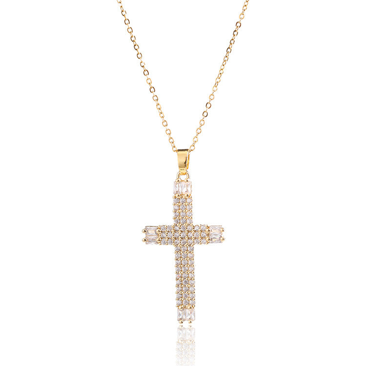 Jesus cross pendant with adjustable extension chain