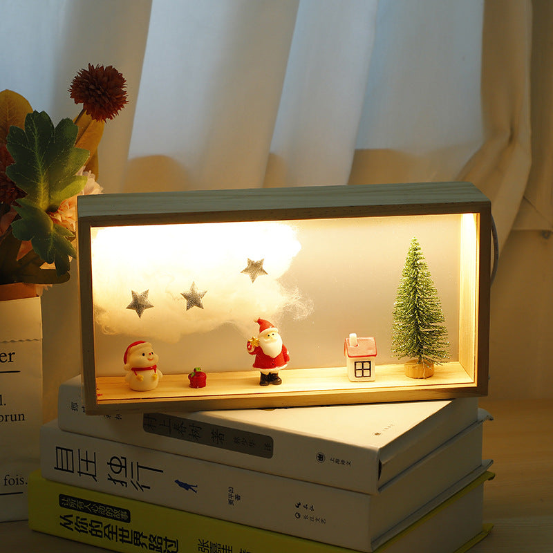 Medium size glass cover with Santa Claus design for seasonal display