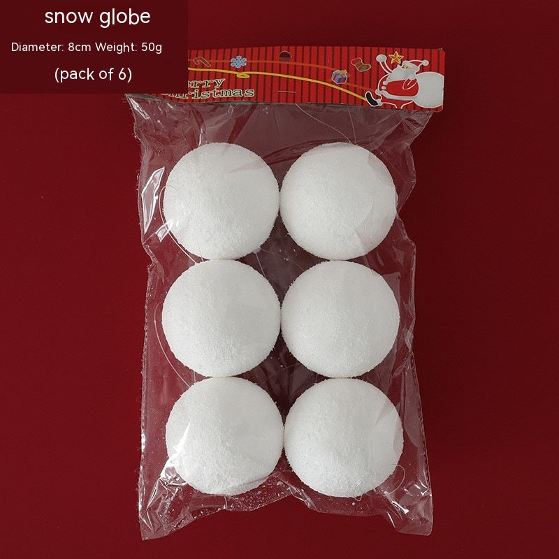 Pure White Foam Snowball Christmas Ornaments (6 Pack) - Christian Home Decor