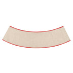 Foldable linen Christmas tree skirt with woodland elk motif for holiday decorating