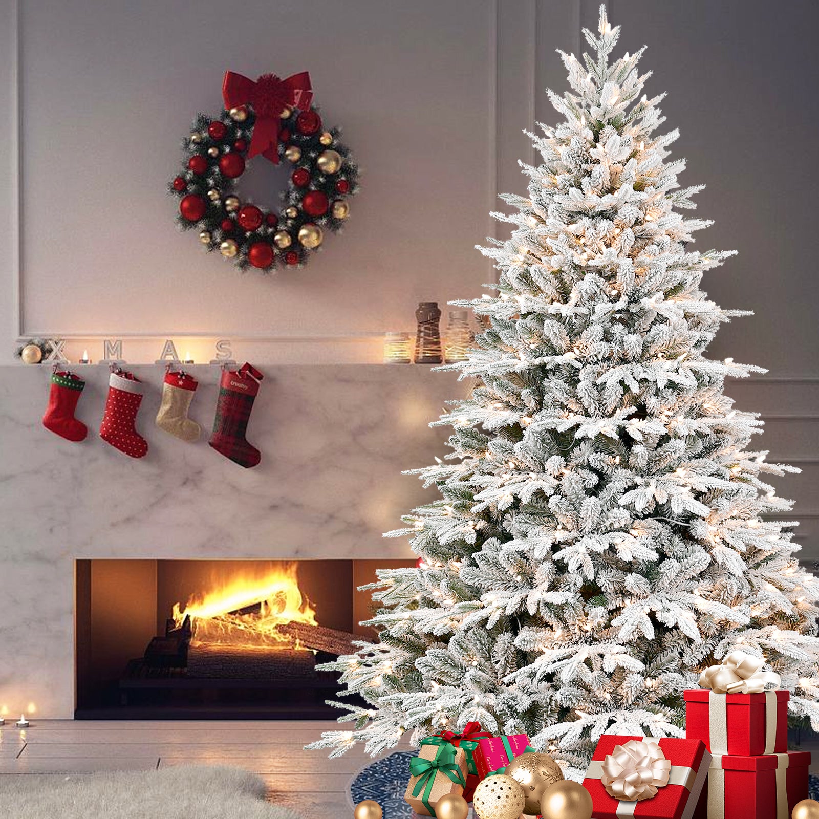 Festive holiday decor with PE/PVC Christmas tree centerpiece