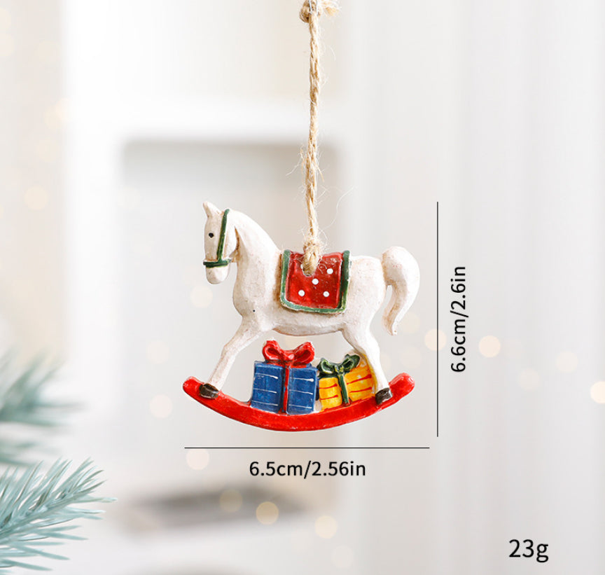 Holiday elk ornament with classic Christmas coloring and design - Christmas decor