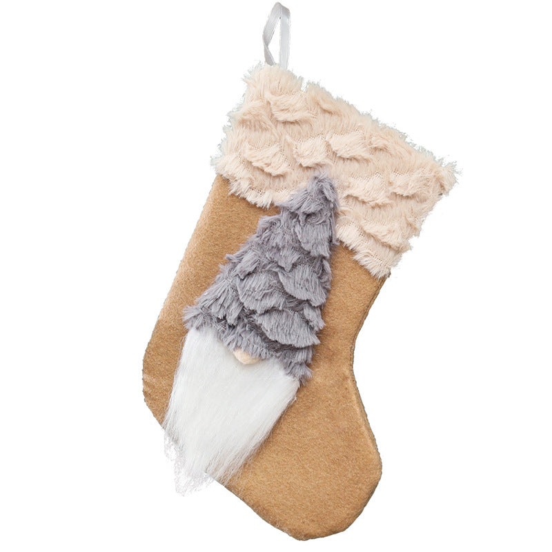 Festive Christmas Stocking Ornament - Flannel Holiday Gift Bag - Christian Jewelry