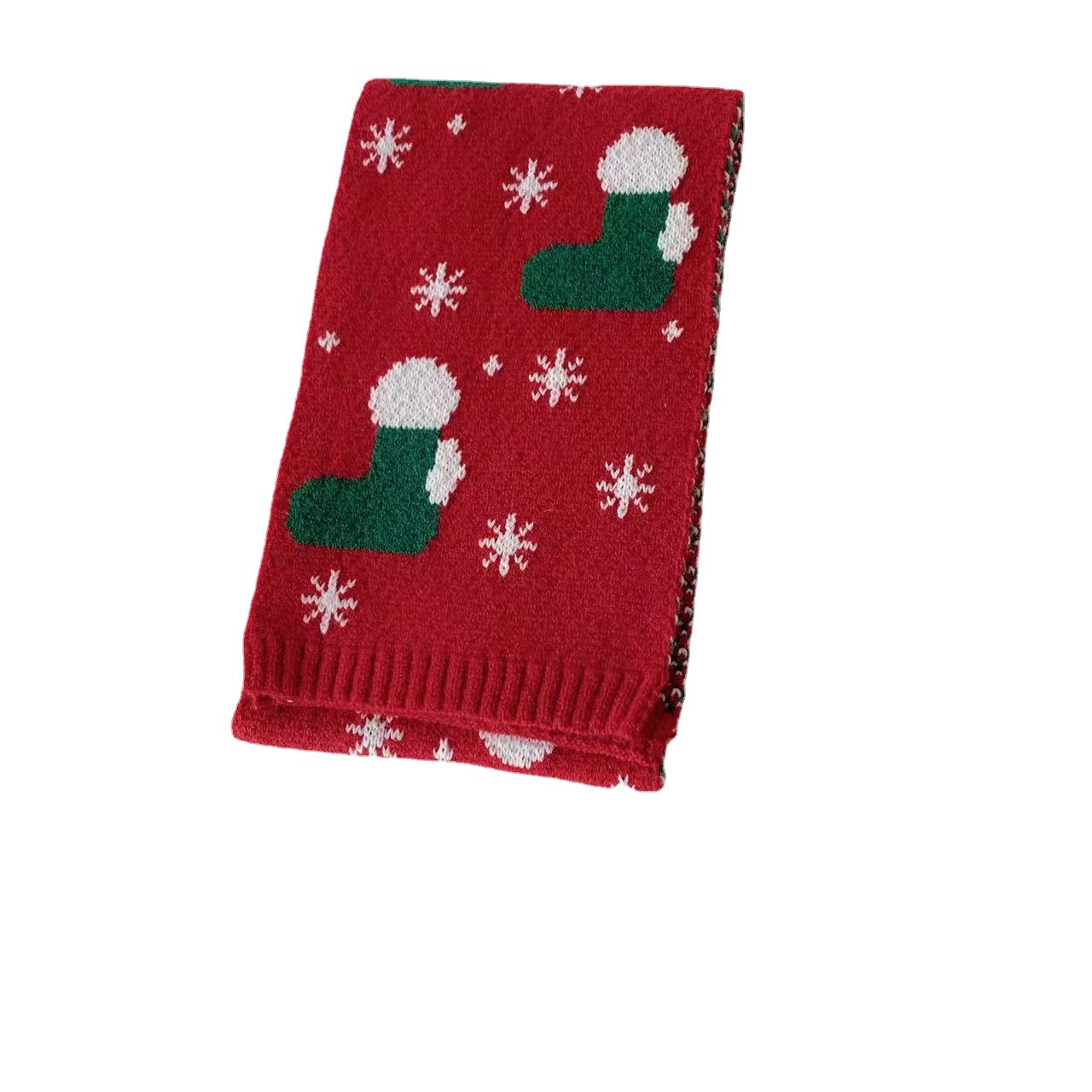 Adjustable Christmas scarf featuring festive embroidery for young children