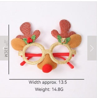 Festive Christmas Deer Antler Glasses Frame - Holiday Party - Christian Home Decor
