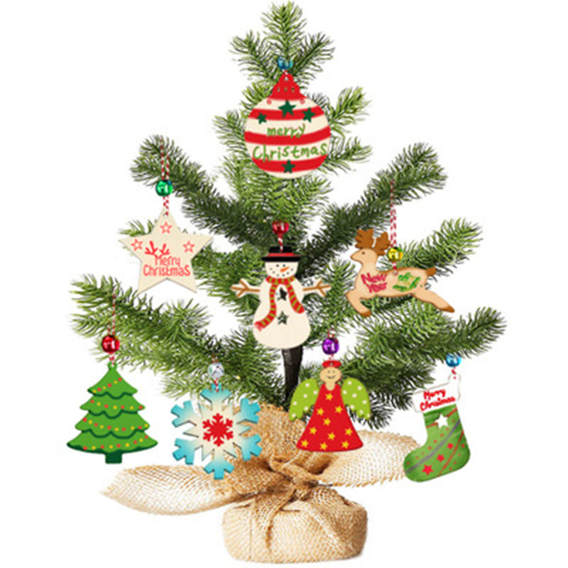 Rustic Wooden Christmas Tree Pendant Secondary image