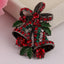 Festive Christmas brooch pin with holiday design in ancient gold finish