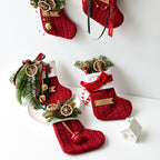 Classic red bell Christmas stocking for fireplace display