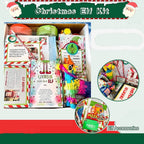 Family Christmas countdown calendar with festive bear and elf designs displayed