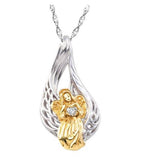 Jesus pendant necklace featuring colorful religious artwork close-up
