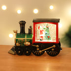 Small night lamp in vintage gold train design for holiday display