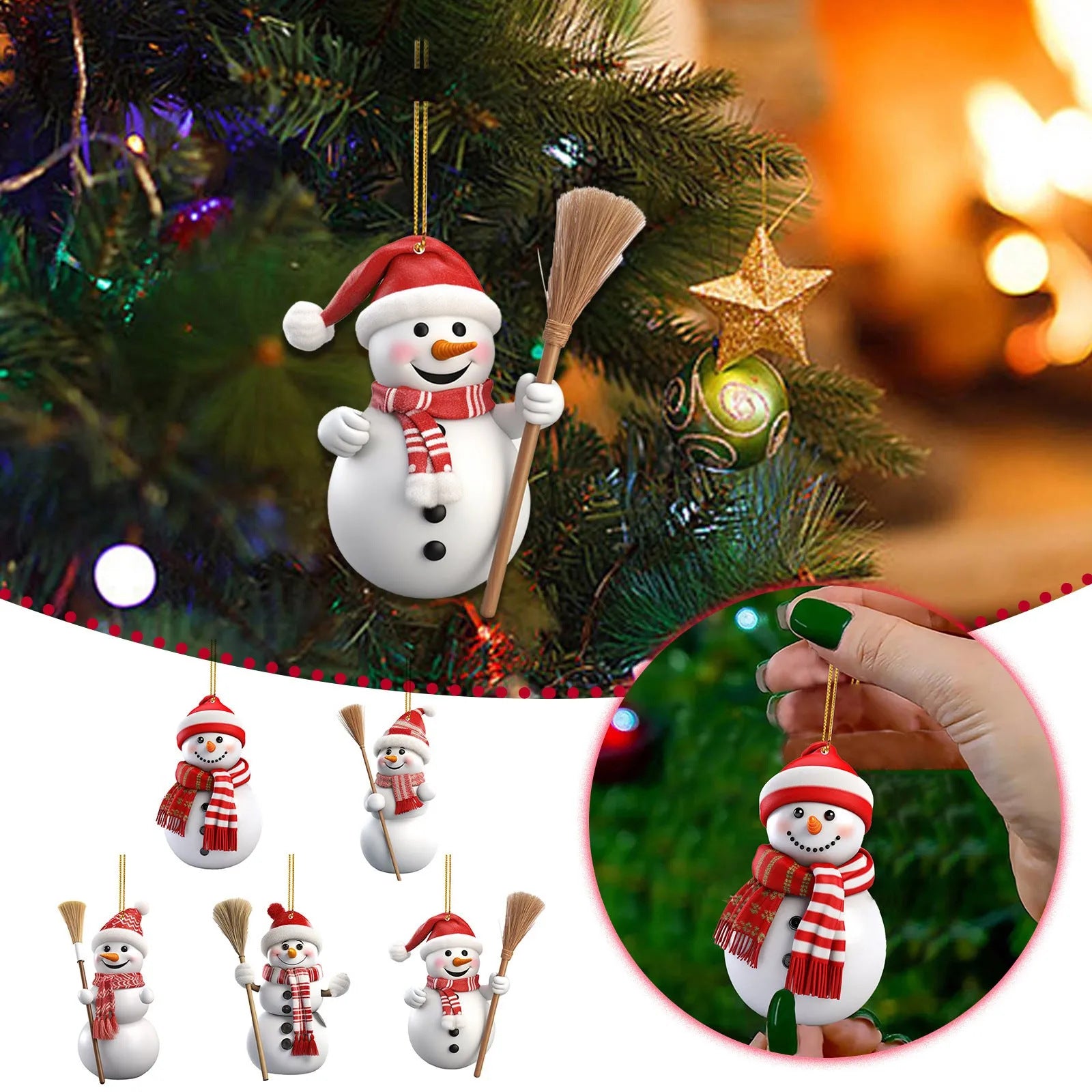 Christmas snowman accent ornament