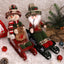 Sled old man doll ornament in soft cloth for Christmas tree display