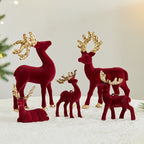 Silver elk pendant ornament with delicate flocked texture for Christmas display