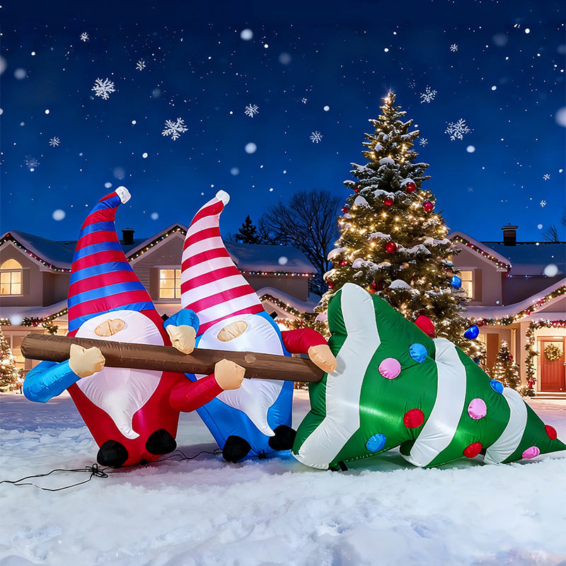 Christmas celebration inflatable decoration with winter backdrop