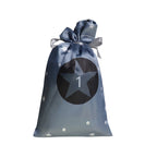 Gray satin Christmas drawstring gift bag festive holiday