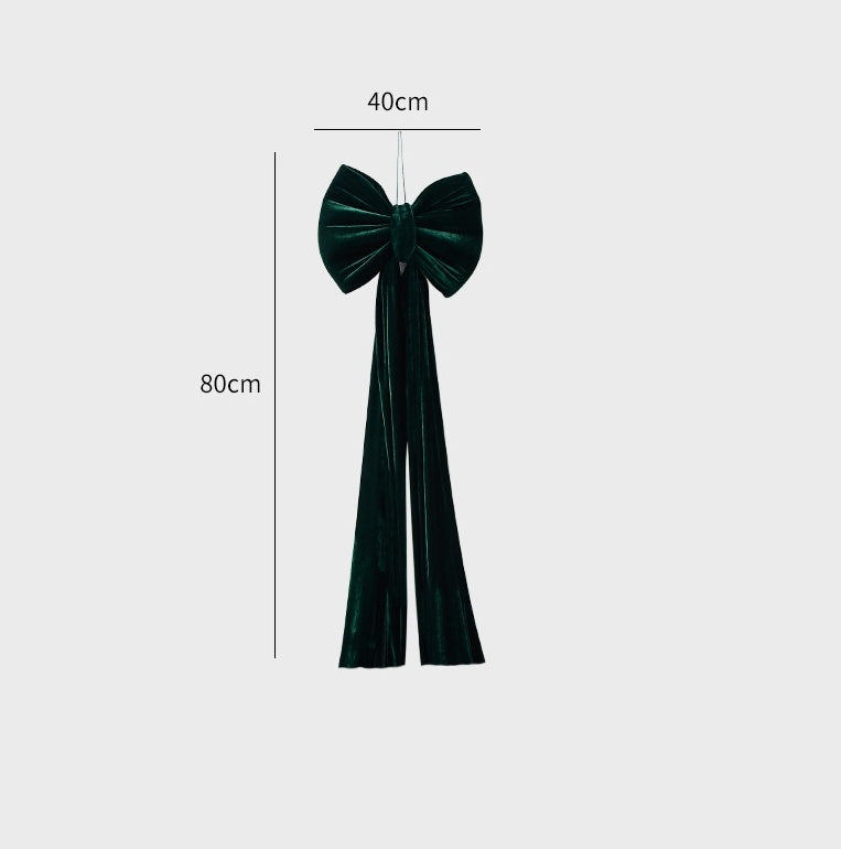 Christmas velvet bow decoration showcasing elegant holiday craftsmanship