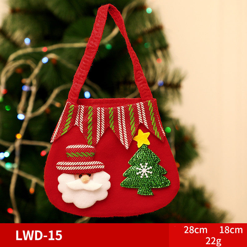 Christmas brushed gift bag set featuring multiple holiday designs