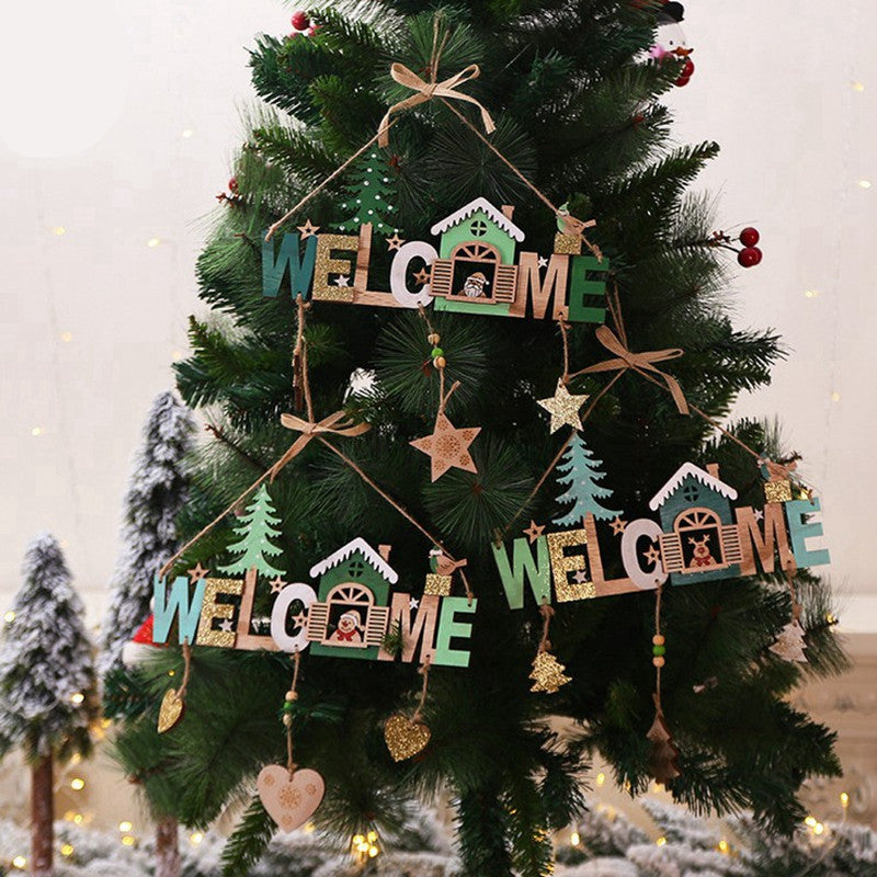 Family Christmas party wooden ornament accessories for festive celebrations