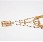 Embossed Jesus necklace with vintage alloy construction