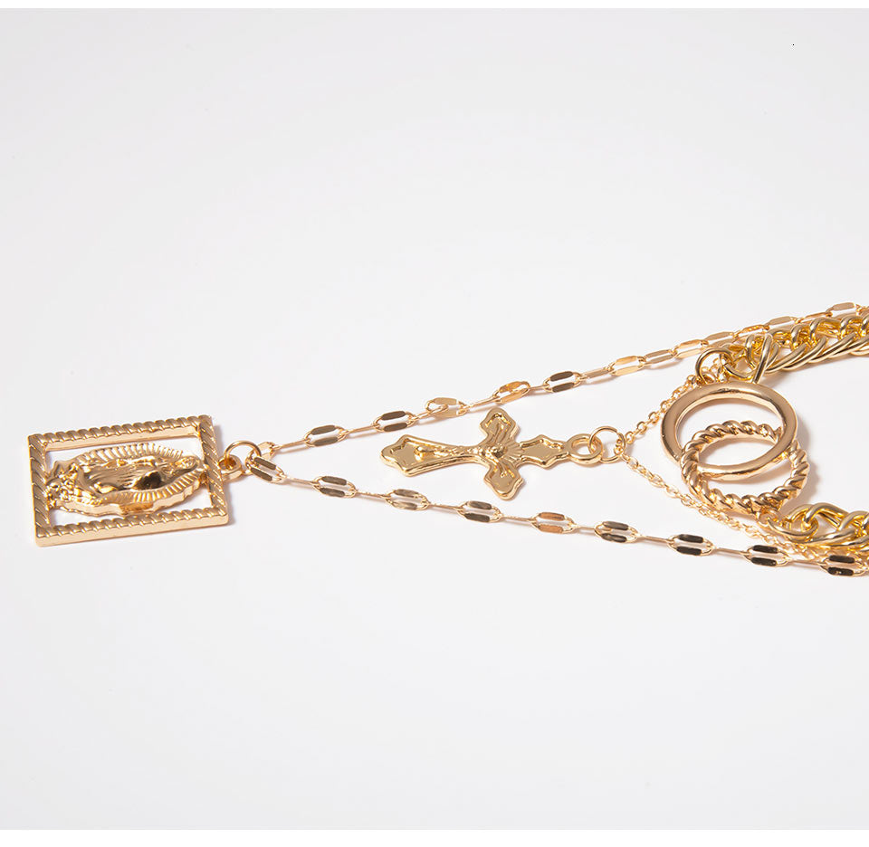 Embossed Jesus necklace with vintage alloy construction