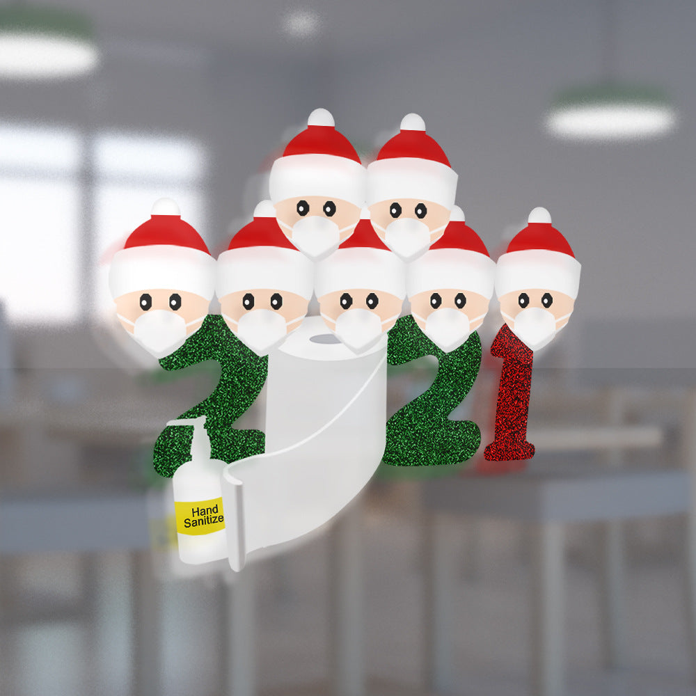 Festive Christmas design sticker for glass surfaces with joy motif