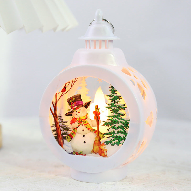 Vintage style snowman Christmas lamp - holiday decor