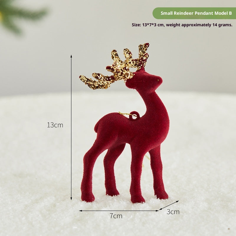 Christmas elk decoration displaying warm gold and deer pendant styling