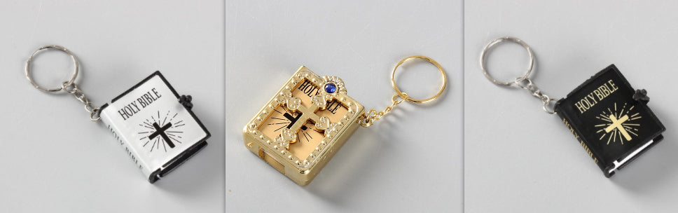 Holy Bible Cross Keychain - Christian Gift - Christian Jewelry