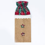 Festive wine bottle wrap with Christmas star design for holiday gatherings