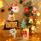 Battery-powered lighting chain arranged in decorative display - Christmas Light Chain