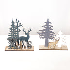 Set of wooden Christmas decorations with elk and reindeer motifs for faith-filled homes