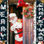 Snowman and penguin couplet Christmas decoration on festive display
