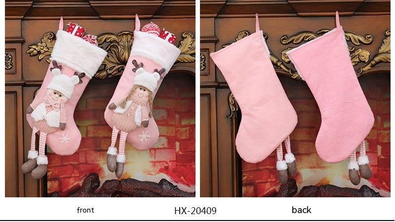 Knitted fabric doll Christmas bag for gifting