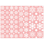 Translucent PVC snowflake mural applied to wall - holiday season decor
