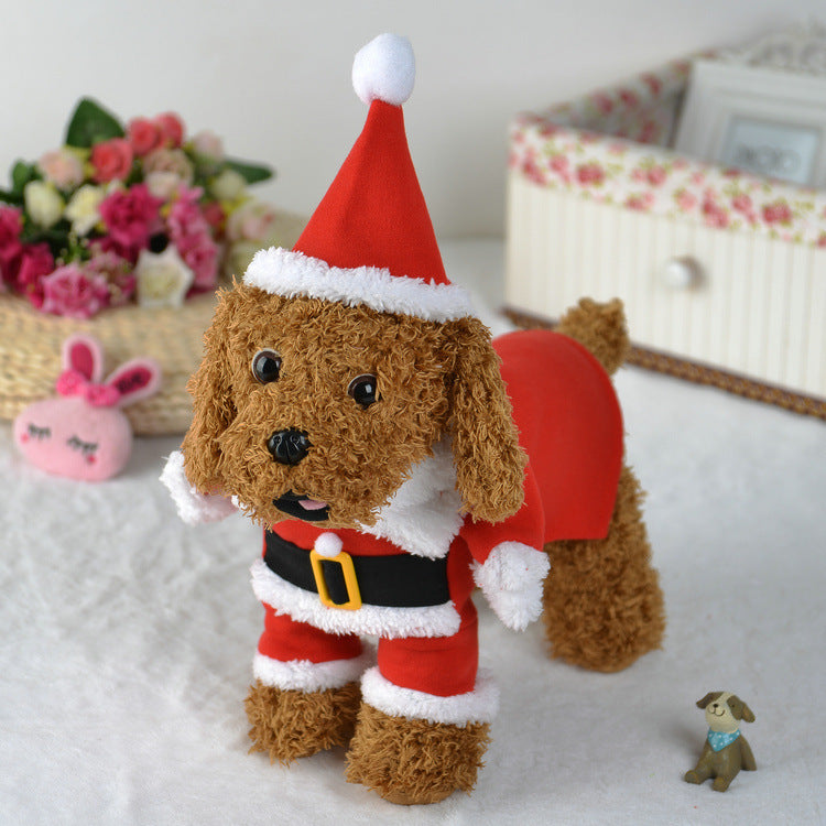 Holiday pet accessory with stretchable fleece for comfortable wear