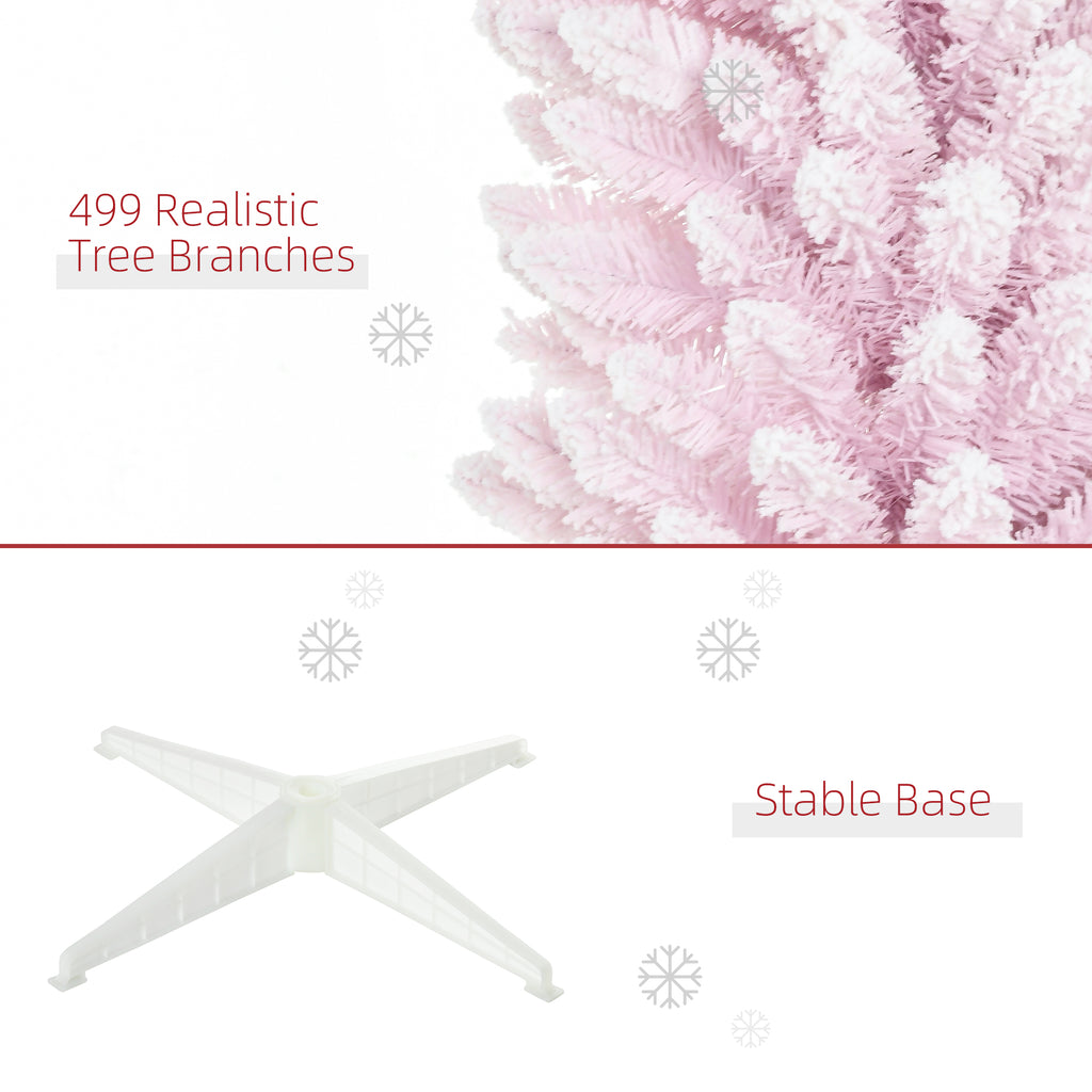 Pink pencil Christmas tree with elegant silhouette standing near a fireplace