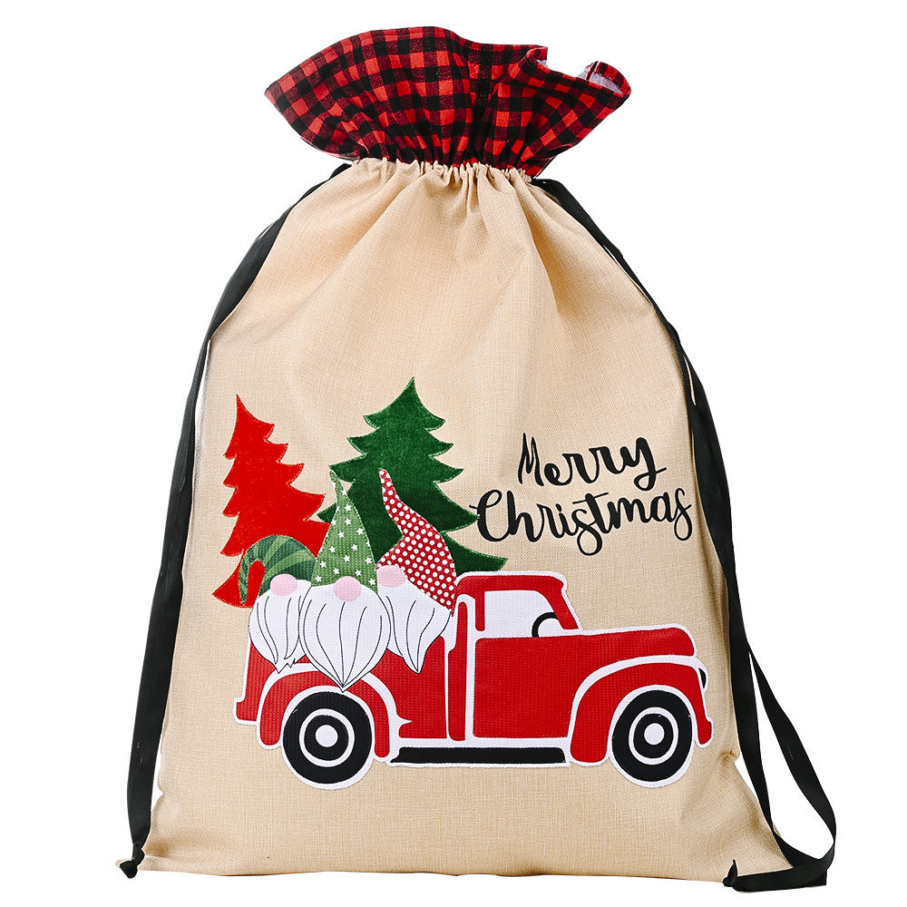 Christmas forest old man gift bag with woodland holiday design displayed decoratively Main image