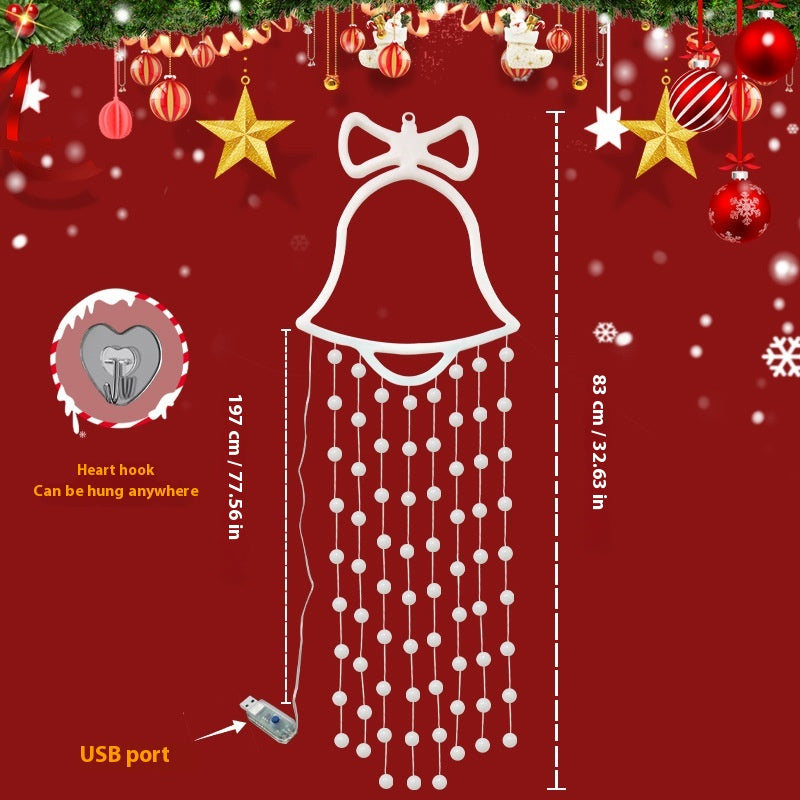 Festive bell hanging lamp showing plastic shell construction detail