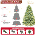 Green PE/PVC Christmas Tree with Warm White LED Lights - Christian Home Decor