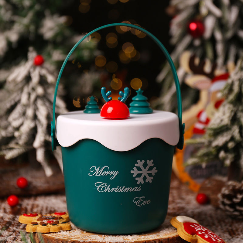 Christmas gift tote bag with cheerful elk motif for holiday sharing
