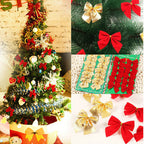 Festive Christmas ribbon bow for tree and wreath decoration