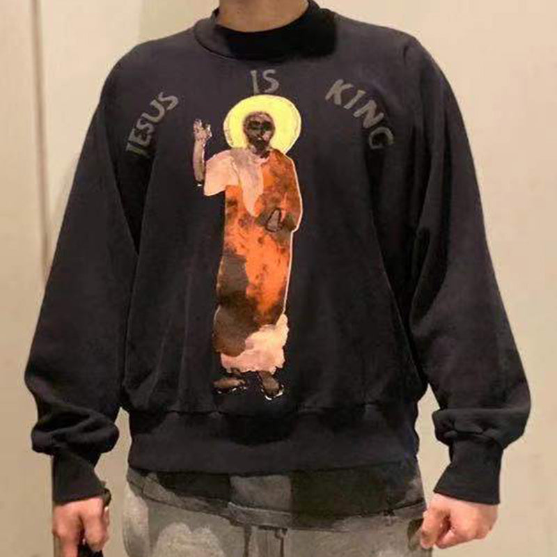 Jesus is King declaration on plush pullover front view