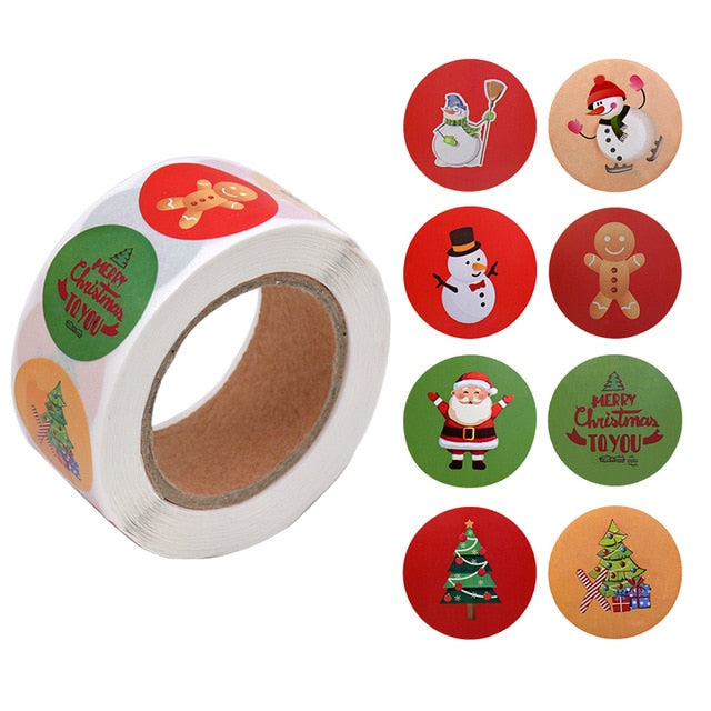 Holiday sticker labels suitable for Christmas favors and treats