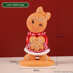 Creative cartoon gingerbread man ornament displayed on Christmas tree branch