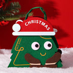 Green felt gift bag for Christmas holiday parties and celebrations