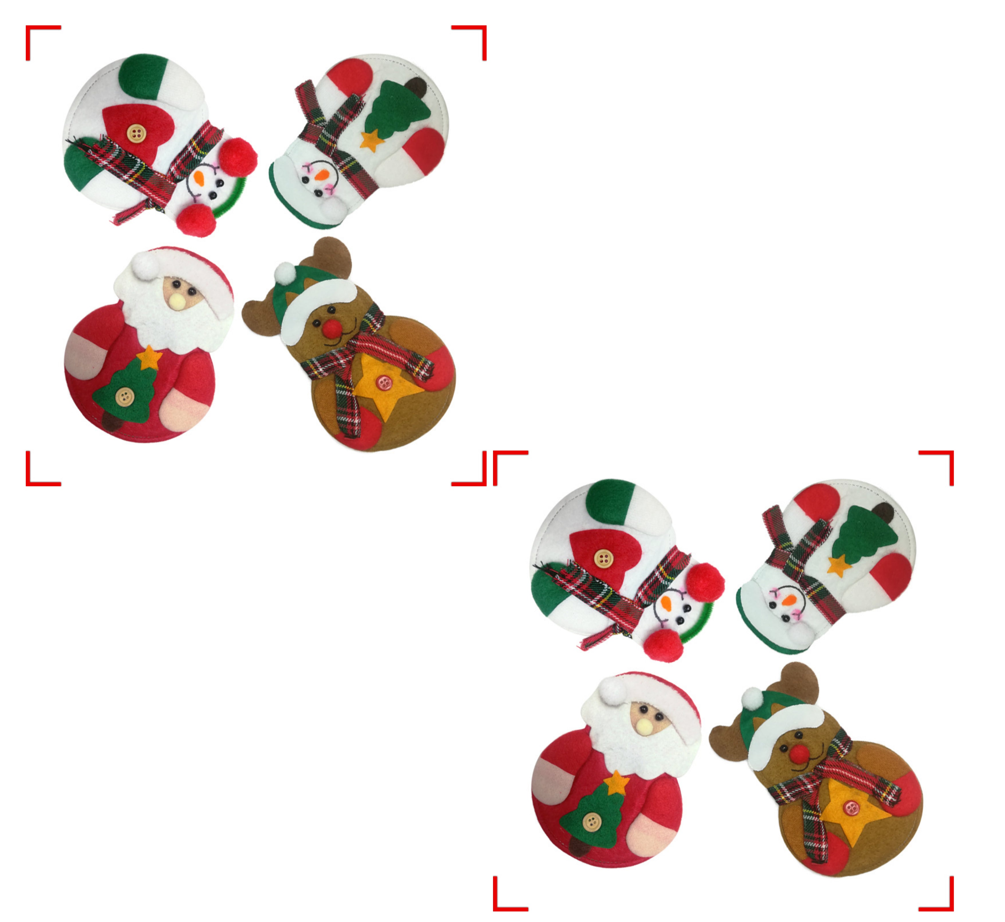 Christmas Snowman Knife and Fork Covers Set displayed on festive holiday table Main image