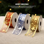 Seasonal fabric ribbon decoration for Christmas home decor